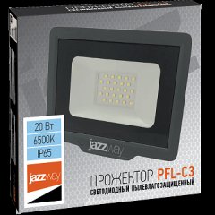 Прожектор светодиодный PFL-C3 20Вт 6500К IP65 закален. прозр. стекло JazzWay